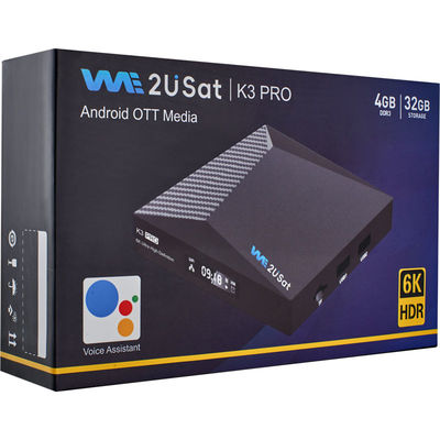 Персонализированный Android IPTV Box We2u K3 Pro Lifetime IPTV Box Черный